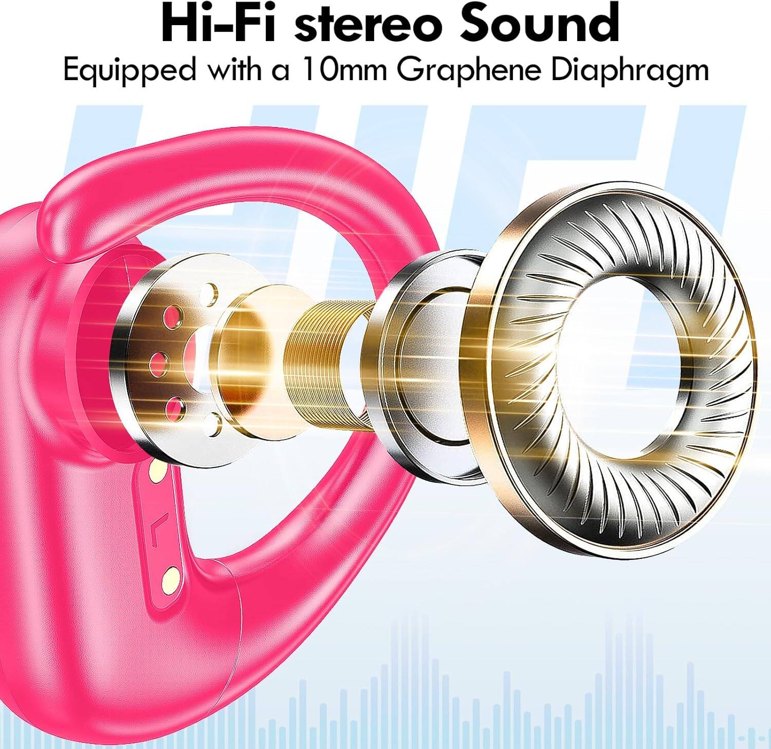 Hi-Fi stereo Sound  
Equipped with a 10mm Graphene Diaphragm