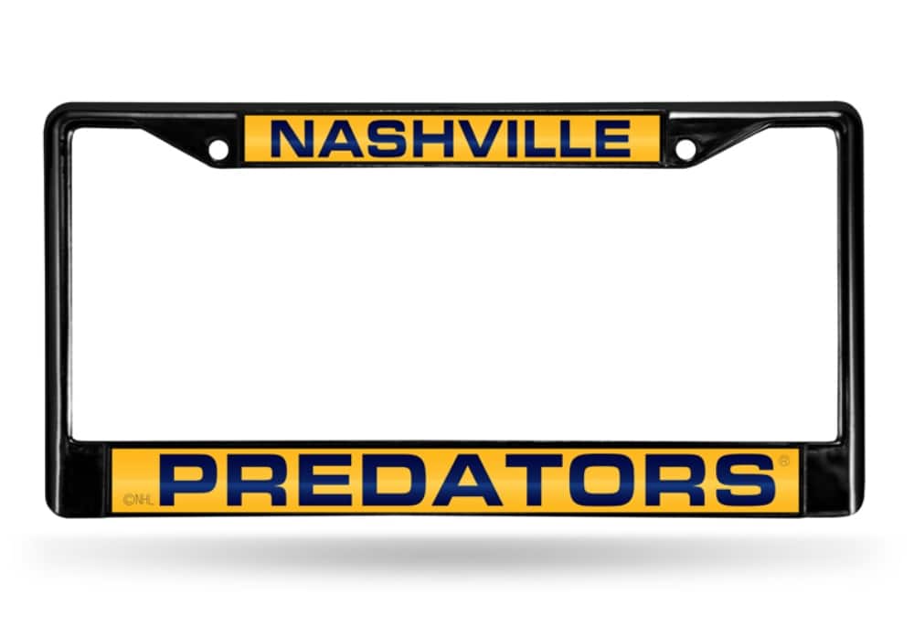 Rico Industries - Nashville Predators Black Metal License Plate Frame Holder - Multi