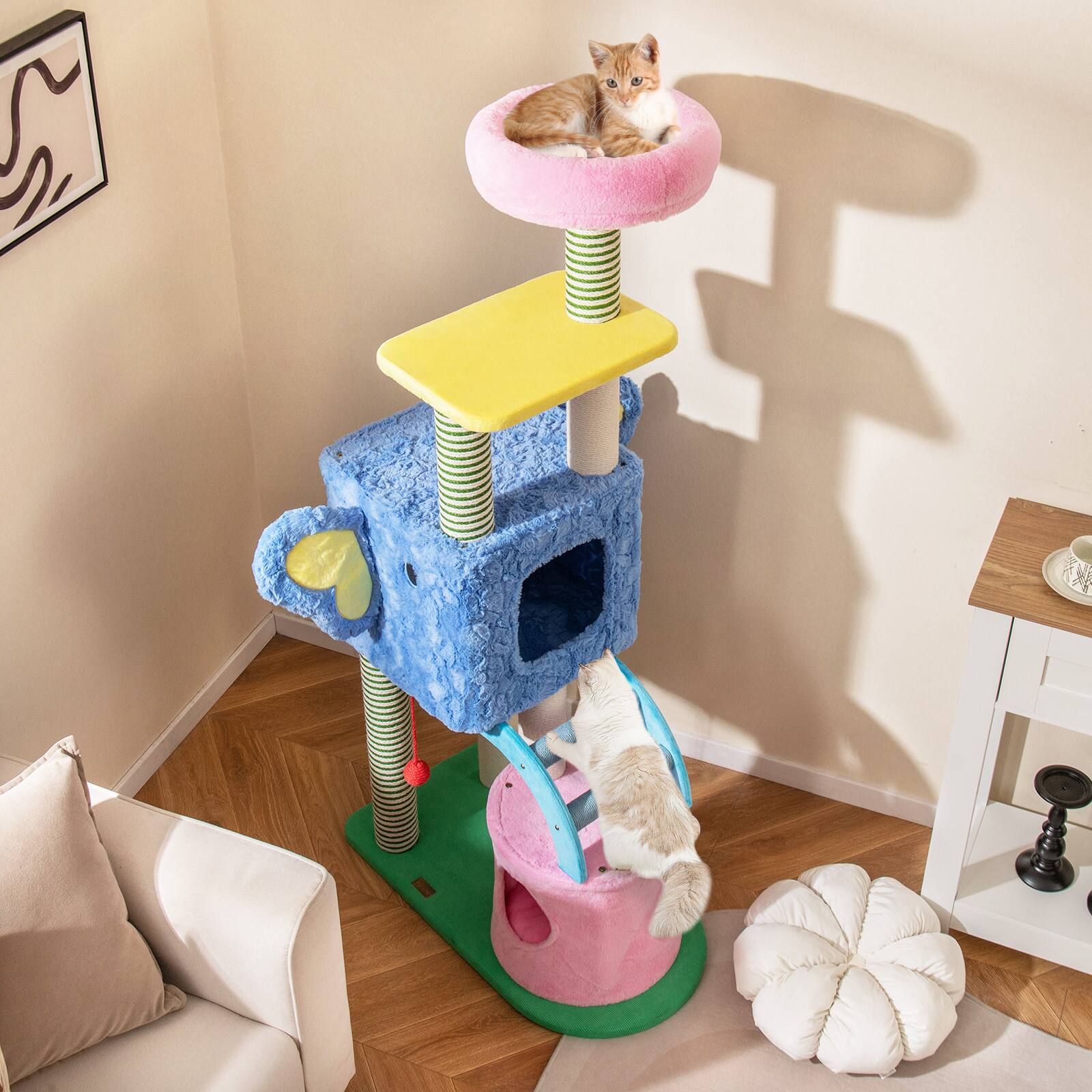 Alt View 3. Gymax - Gymax Elephant Themed Cat Tree for Adult Cats Multi-level Kitty Tower w/ 2 Condos.