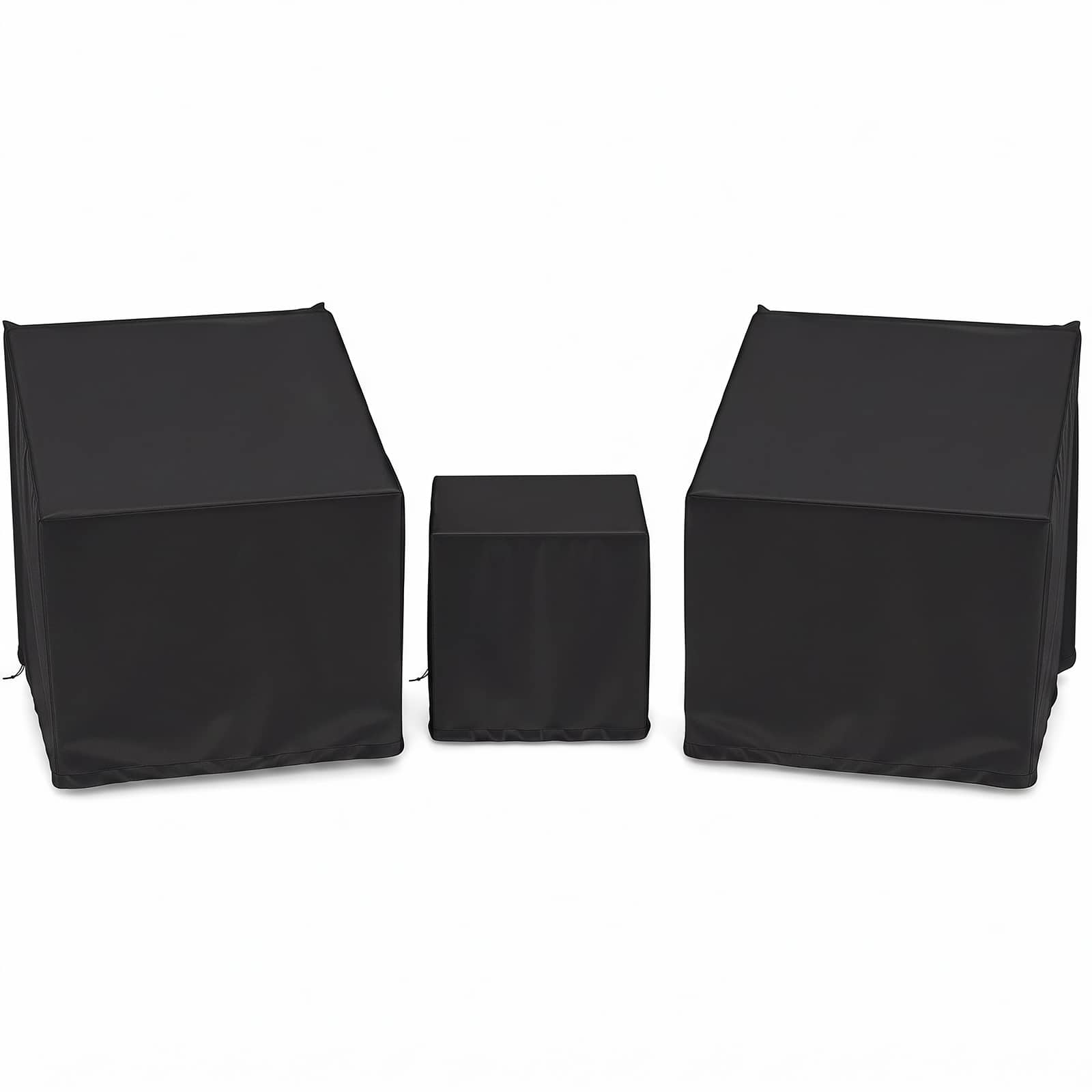Front. Costway - Costway Patio Furniture Covers Waterproof Conversation Covers for 3 PCS Bistro Set - Black.