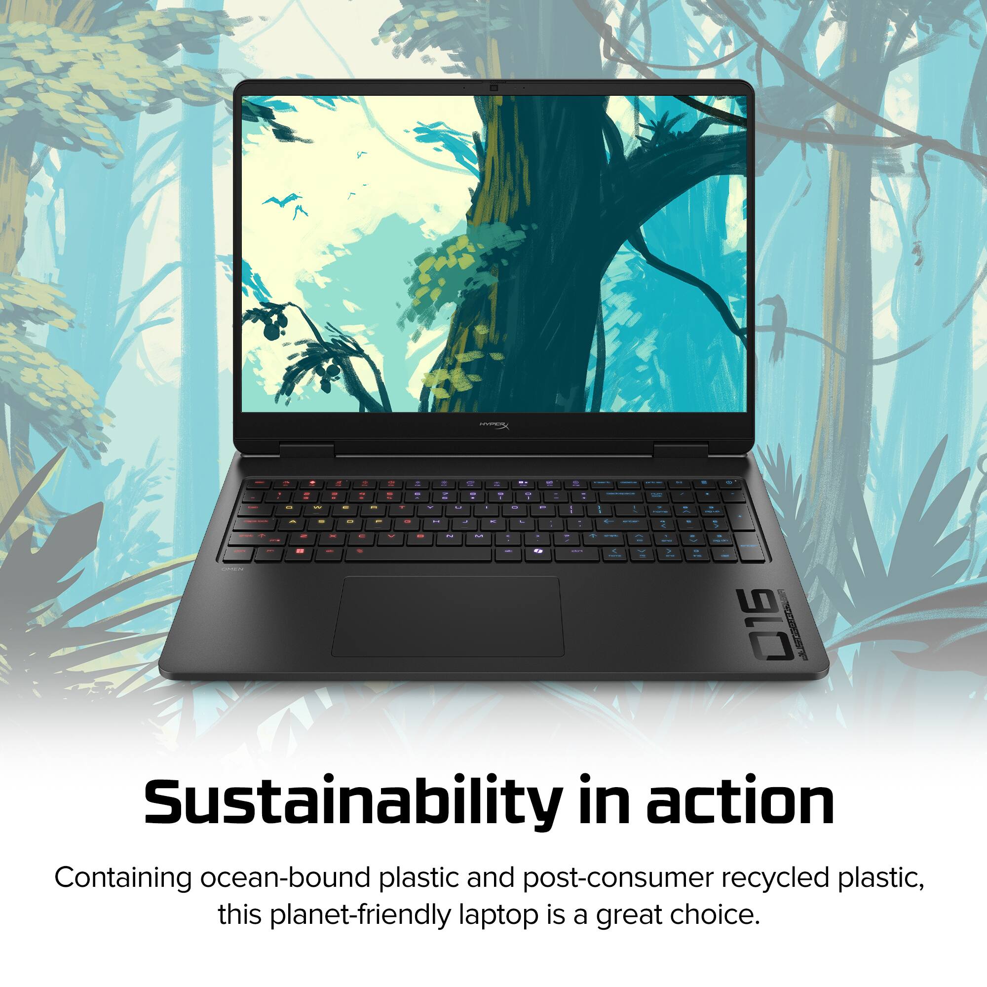 Sustainability in action  
Containing ocean-bound plastic and post-consumer recycled plastic, this planet-friendly laptop is a great choice.