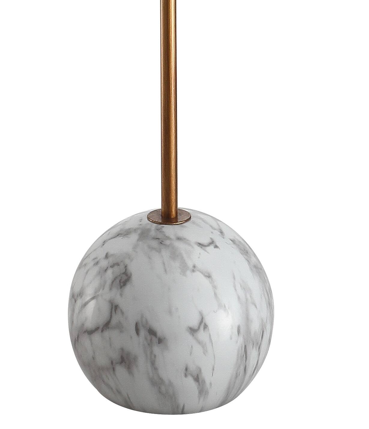 Alt View 3. Jonathan Y - Miami 63.5" Minimalist Resin/Metal LED Floor Lamp, Gold/White - Gold/White.