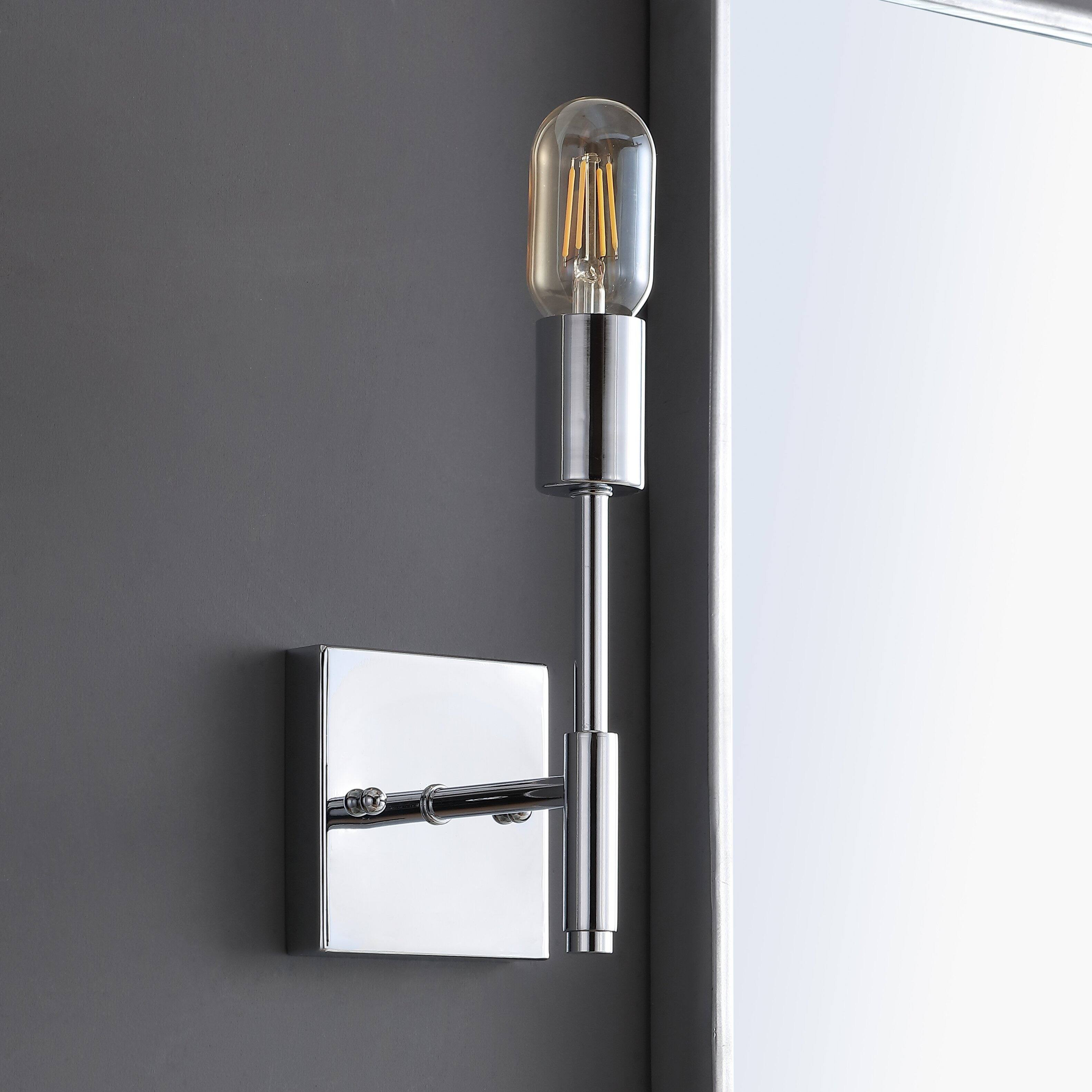 Alt View 6. Jonathan Y - Turing 5" 1-Light Metal LED Wall Sconce, Chrome - Chrome.