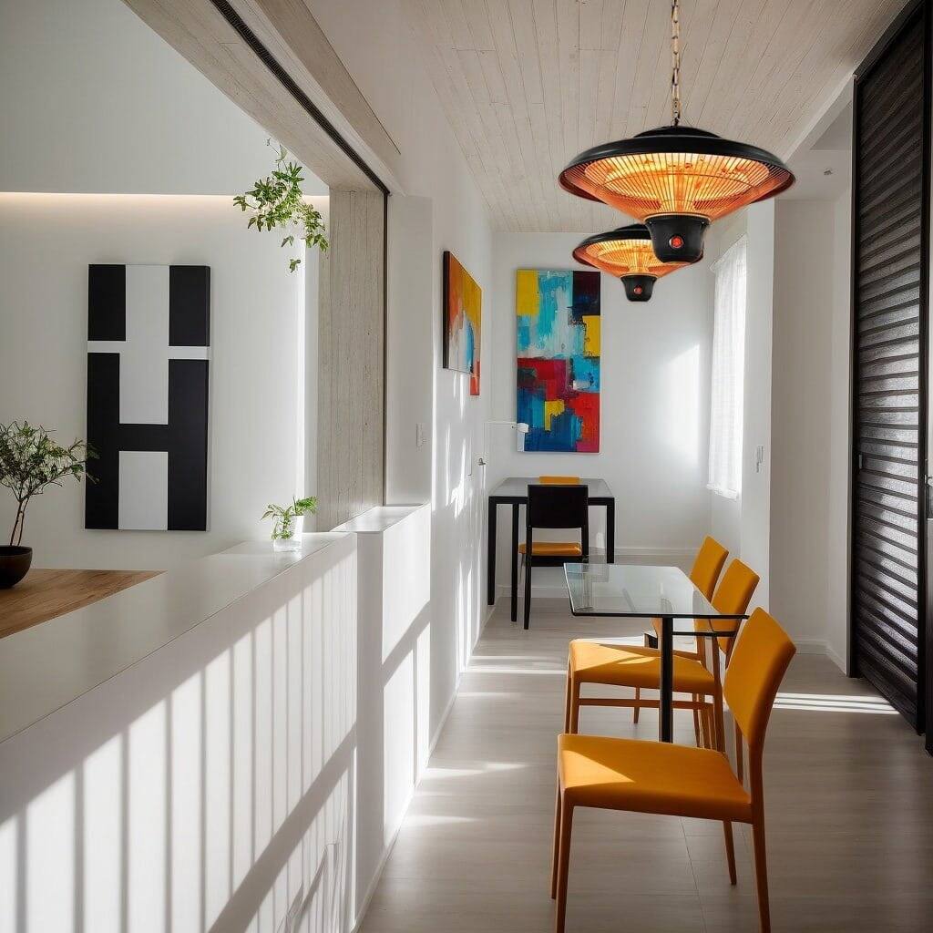 Front. Resenkos - Small Room Heaters, Portable Heater,1500W Electric Hanging Ceiling Mounted Infrared Heater with Remote Control-Black.