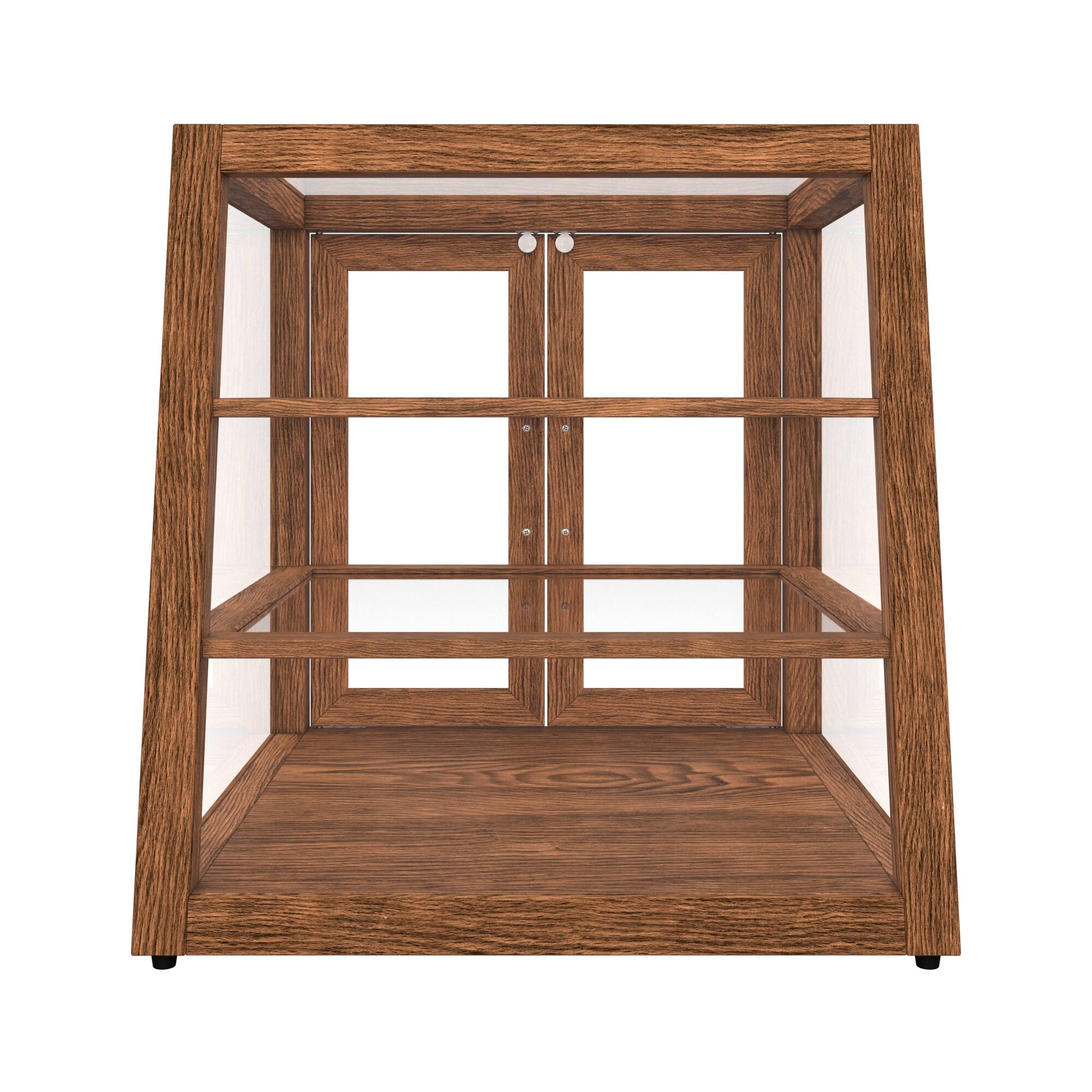 Alt View 7. Koolmore - 21 In. Artisan Dark Wooden Slanted Bakery Display Case 3.5 Cu. ft. (KM-BDW-21SLD) - Dark ash wood color.