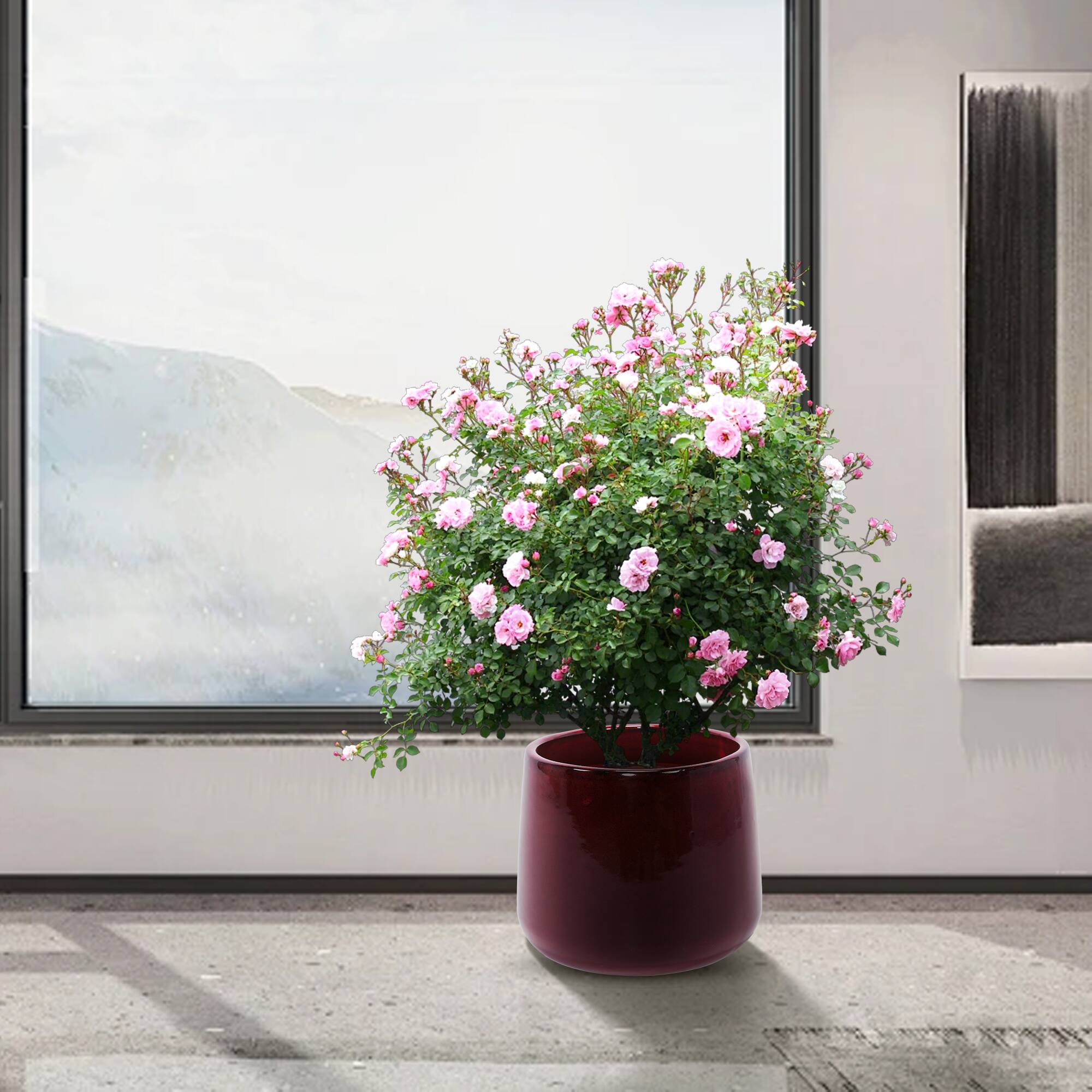 Alt View 3. Loheer - Loheer Ceramic Flower Pot Set, Handmade Red Glazed Planters, Set of 4 Breathable Clay Pots for Indoor Outdoor Flowers.