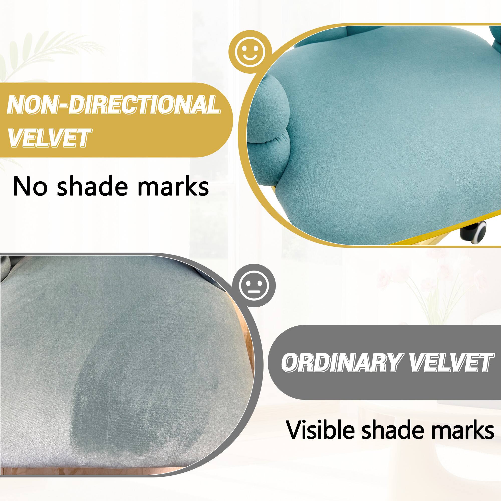 NON-DIRECTIONAL VELVET  
No shade marks  

ORDINARY VELVET  
Visible shade marks