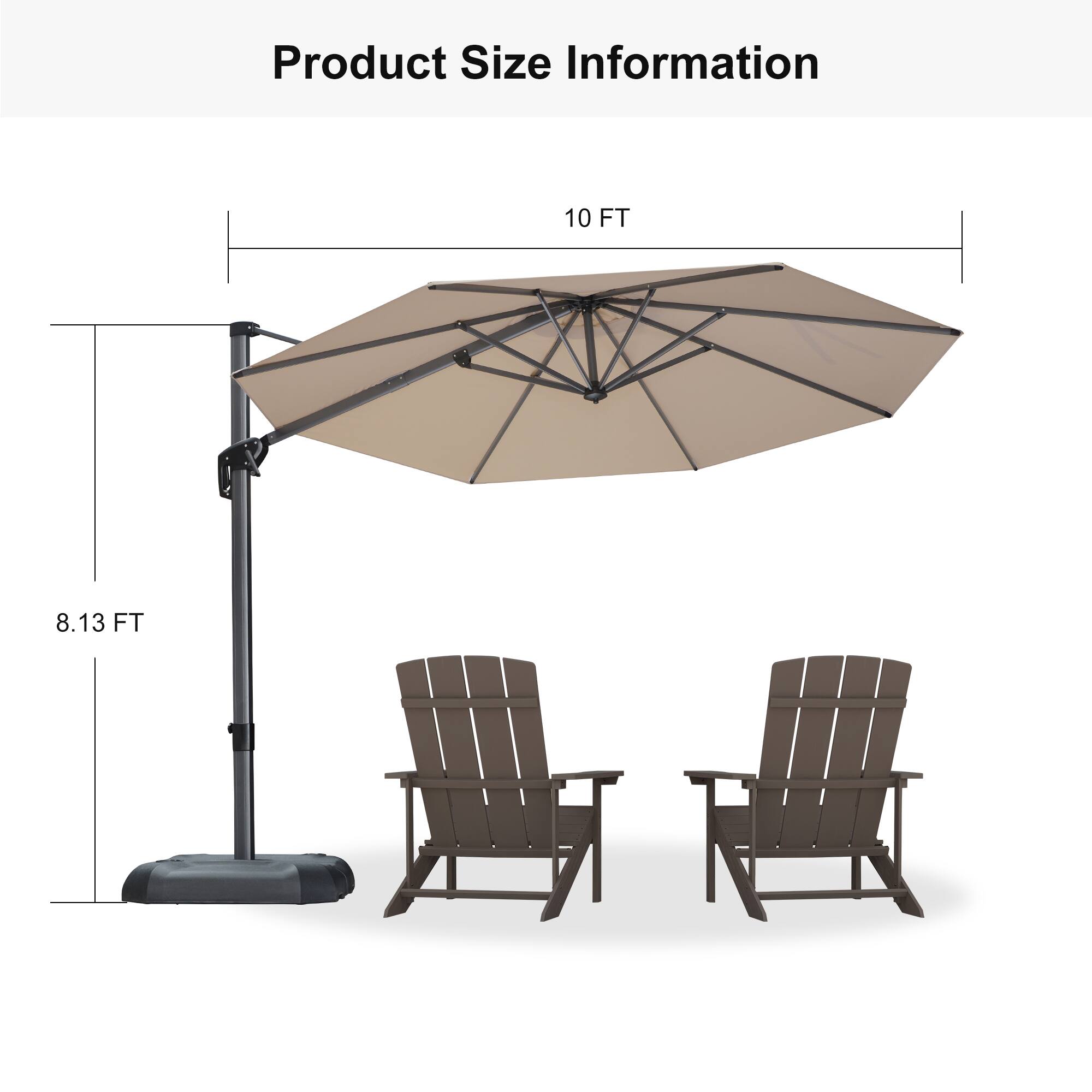 Product Size Information  
10 FT  
8.13 FT