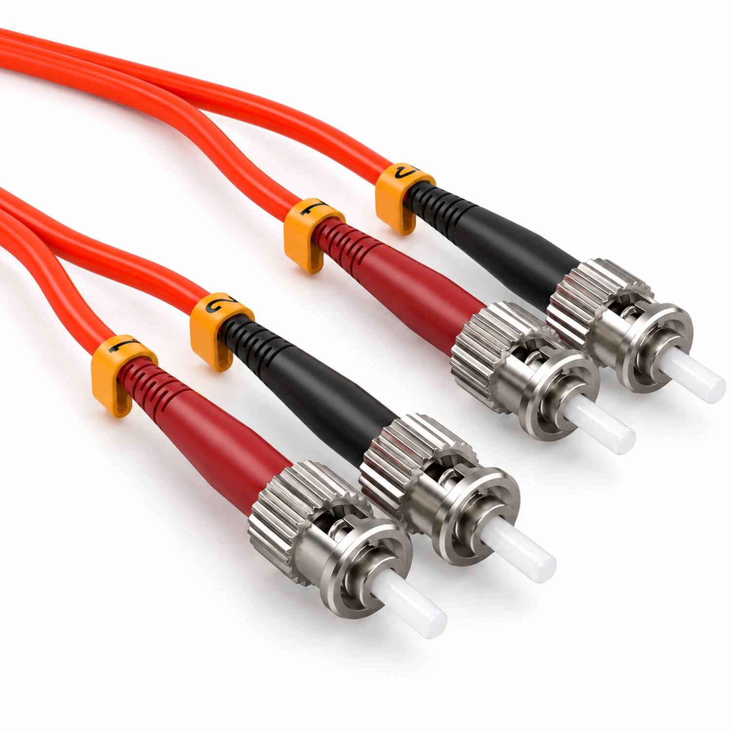 Angle. Sanoxy - 10 Meters ST to ST Duplex 62.5/125 Multimode OM1 Fiber Optic Cable - Multi.