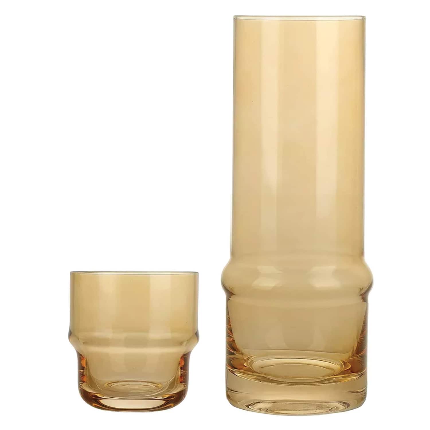 Jay Import - 2-Piece Glass Carafe Set 37.81 OZ - Amber