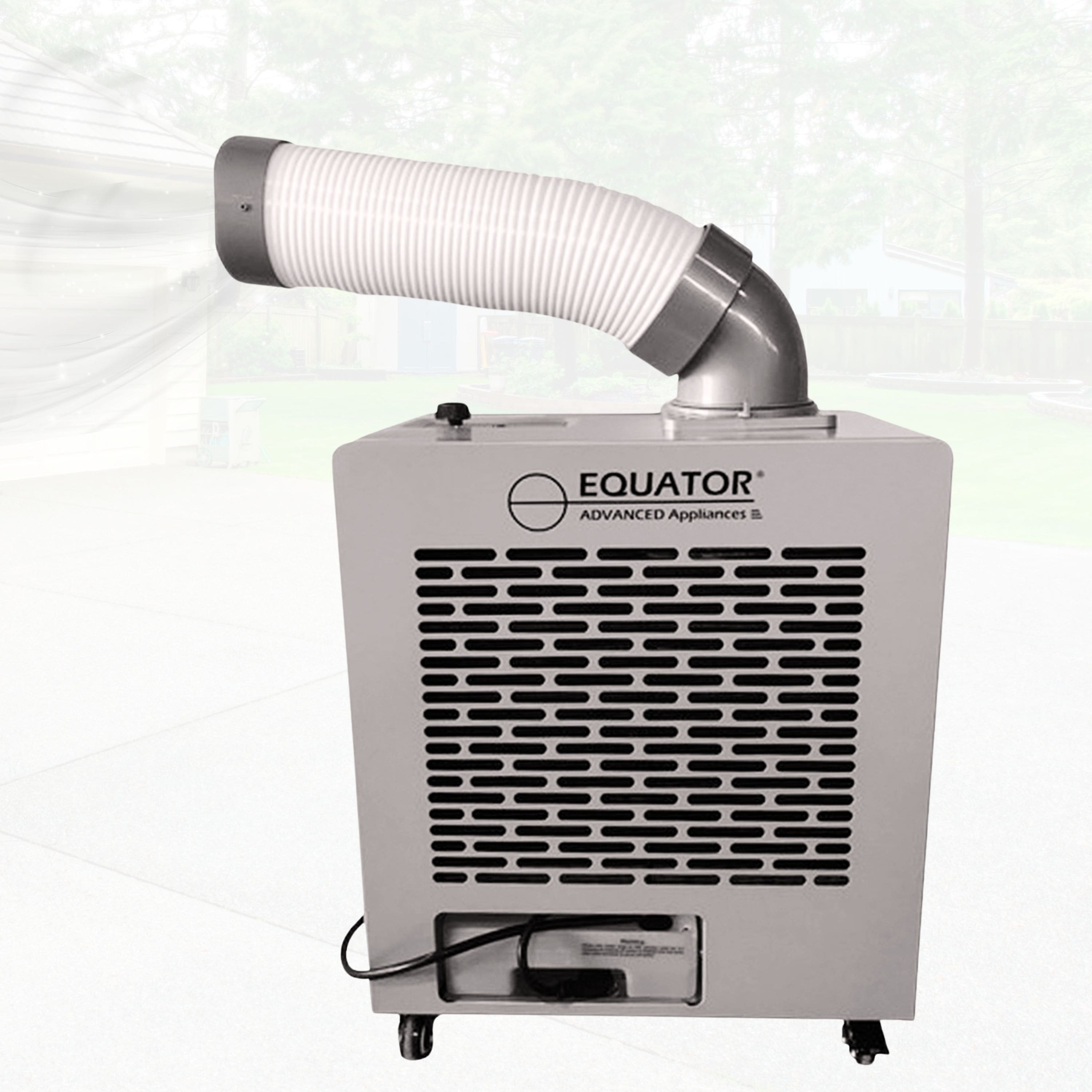 Equator - 7000BTU Weatherized Portable Outdoor Air Conditioner+Fan IP24 Casters 250 Sq. Ft. Garage 110V - Silver