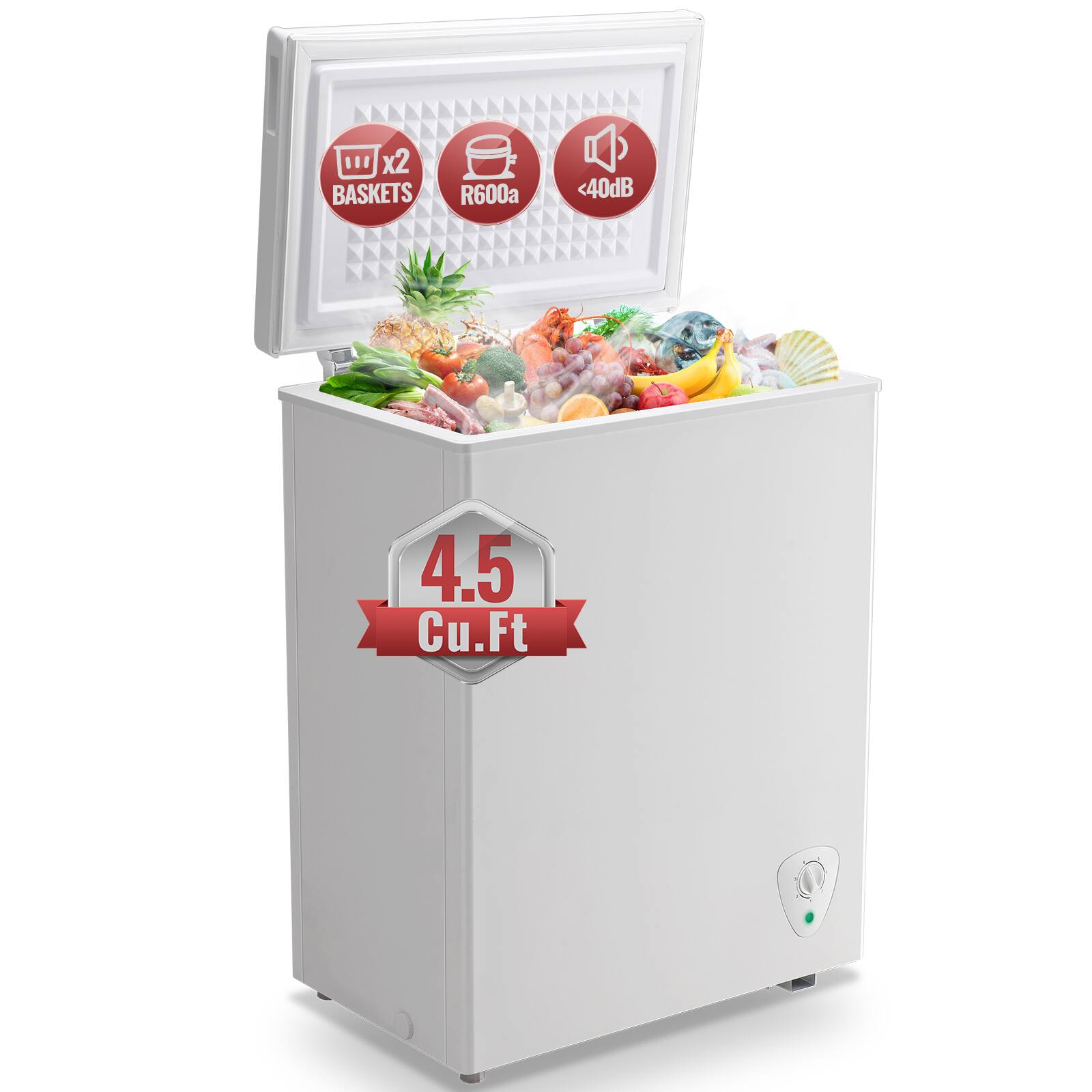 - x2 BASKETS
- R600a
- <40dB
- 4.5 Cu.Ft