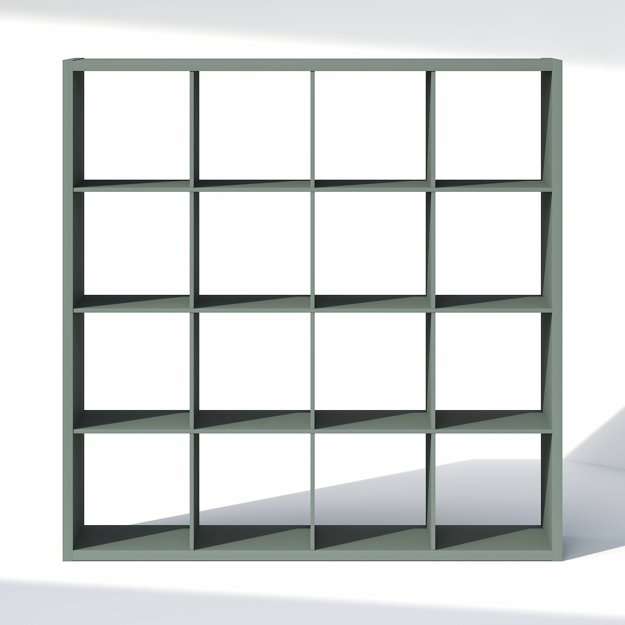Alt View 5. Furinno - CUBIC Closet Organizers, 16-Cube Modular Organizer, Open Shelf, Extra Thick Frame, for Wardrobe, Bedroom, Living Room - Sage Green.