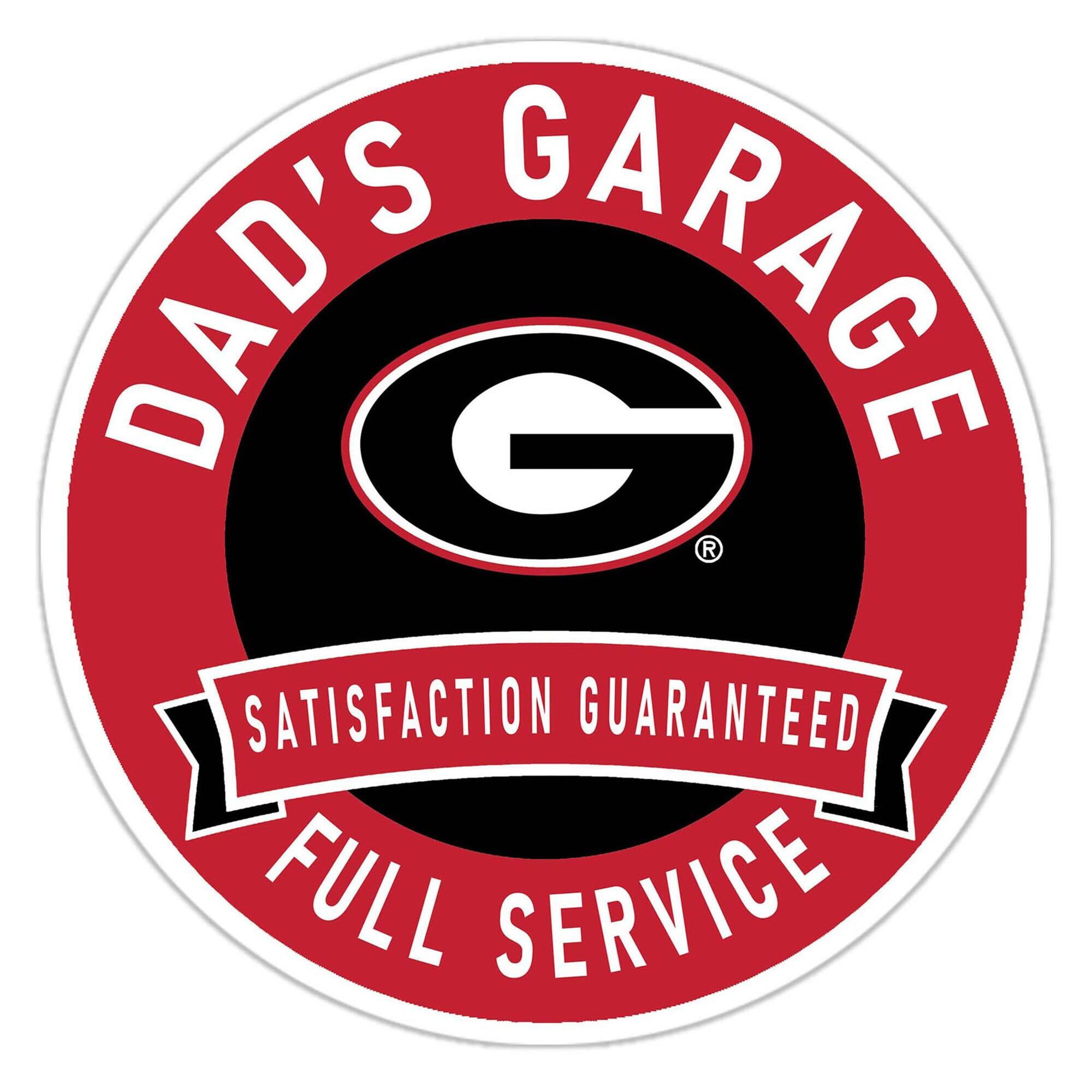 Georgia Bulldogs 16" Dad's Garage Wood Sign