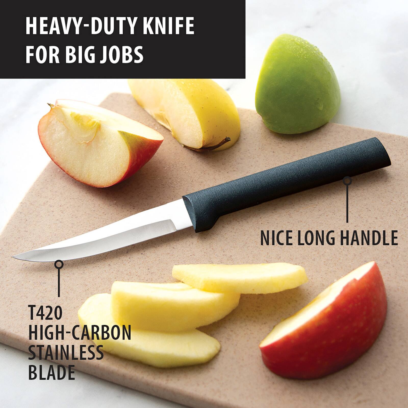 HEAVY-DUTY KNIFE FOR BIG JOBS

NICE LONG HANDLE

T420 HIGH-CARBON STAINLESS BLADE