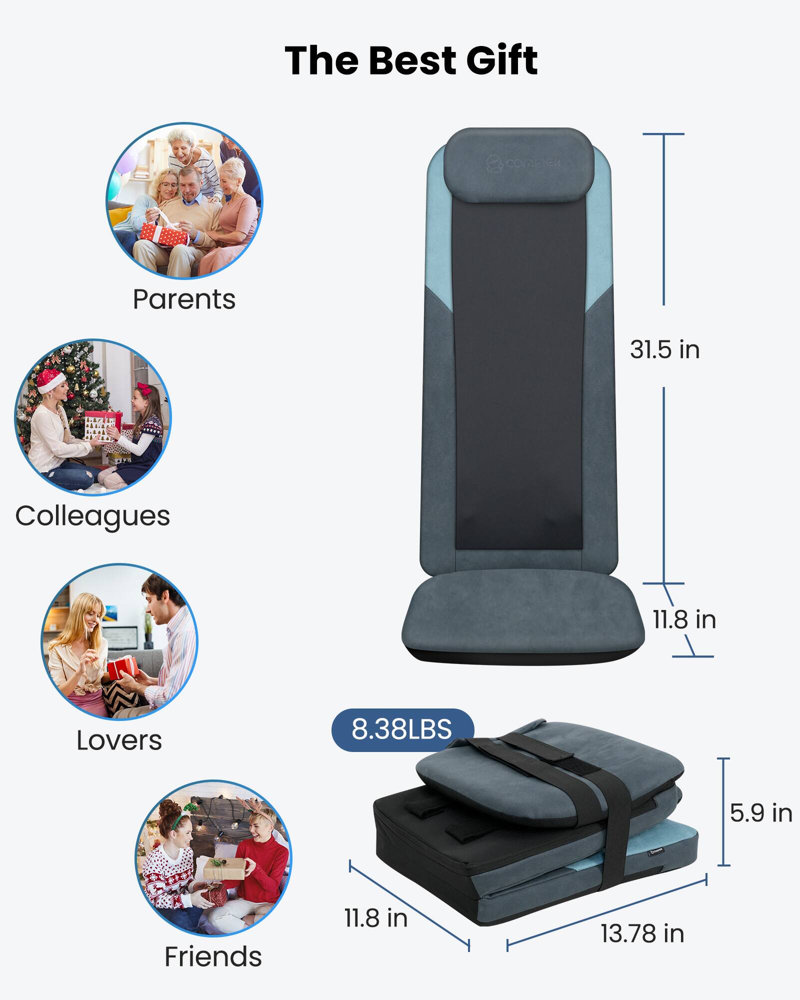 The Best Gift

Parents
31.5 in

Colleagues
11.8 in

Lovers
8.38 LBS
5.9 in

Friends
11.8 in
13.78 in