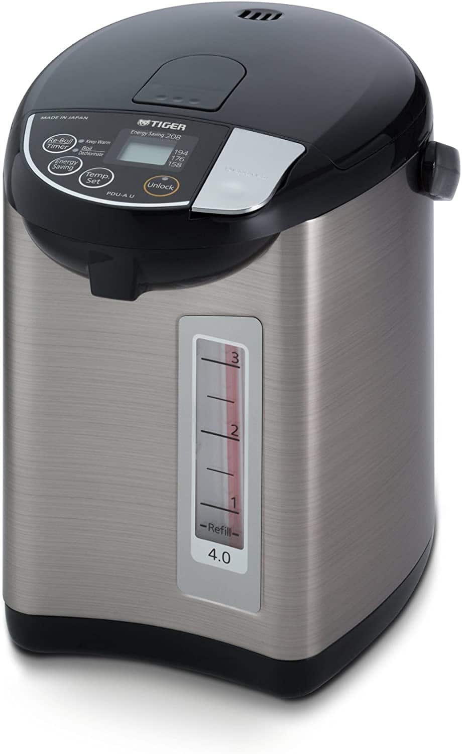Tiger - PDU-A40U-K Electric Water Boiler and Warmer, Stainless 4.0-Liter - Black