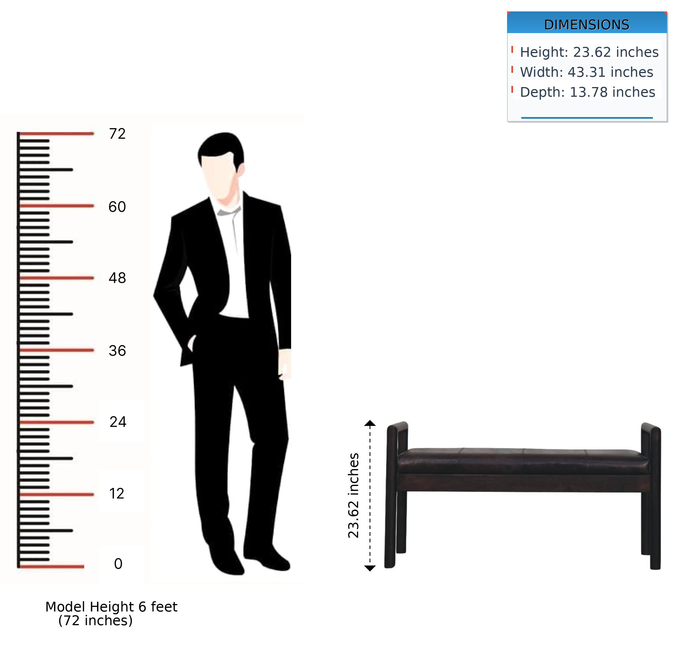 DIMENSIONS  
Height: 23.62 inches  
Width: 43.31 inches  
Depth: 13.78 inches  

Model Height 6 feet (72 inches)