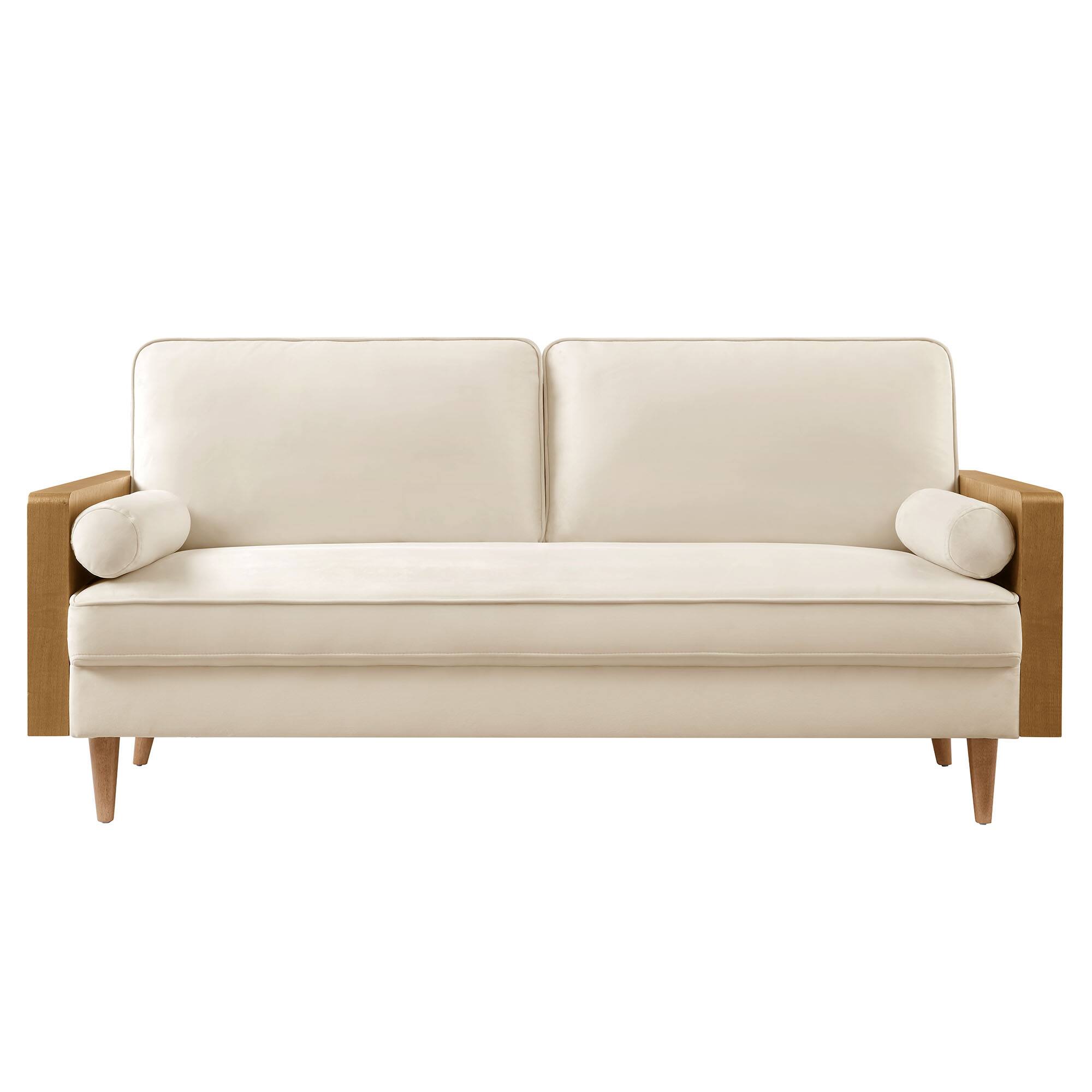 Alt View 2. Modway - Kellan Performance Velvet Sofa by Modway - Oatmeal.