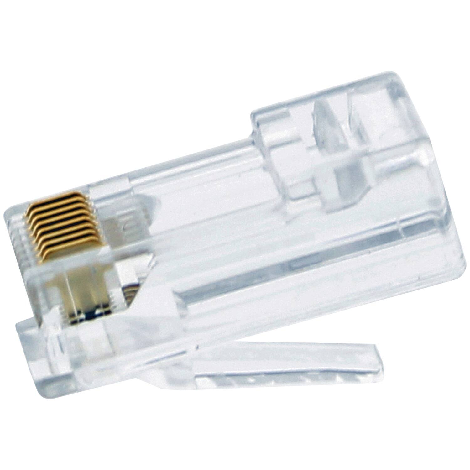 Back. IDEAL - CAT-6 RJ45 Mod Plug Card of 25 - Clear.