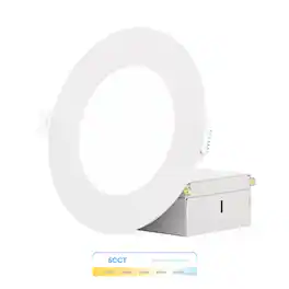 Infibrite - 4 In. Ultra-Thin Recessed LED Downlight 9W 750LM 5CCT Selectable Wet Rated, Triac Dimmable 6-Pack - White
