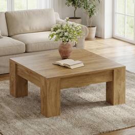 Tribesigns - 39" Square Coffee Table for Living Room, Modern Farmhouse - Light Brown