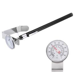 Unique Bargains - Bimetal Thermometer 5in Stem & 1in Dial, -10-110°C, Shatterproof Plastic Lens with Sheath, Industrial - Black