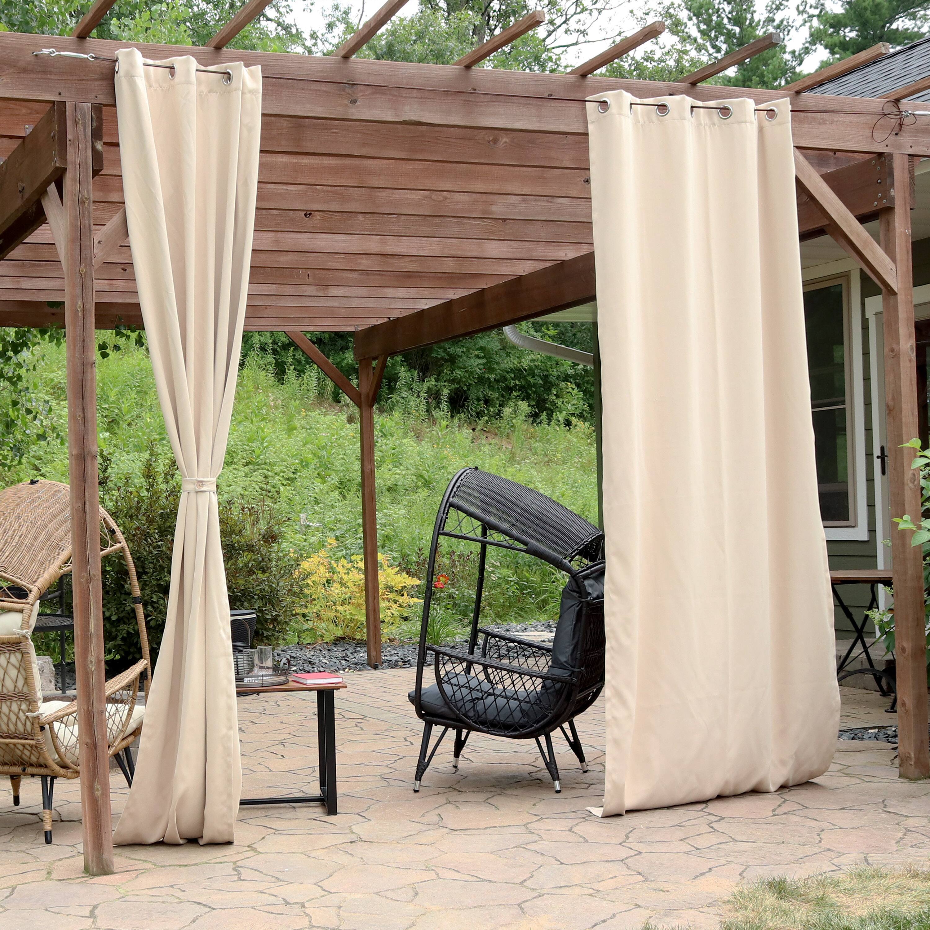 Alt View 5. Sunnydaze - Room Darkening Curtain Panel - 52 in x 120 in - Set of 2 - Beige.