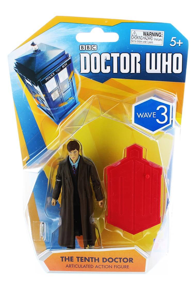 ! WARNING: CHOKING HAZARD - Not for children under 3 years.  
BBC DOCTOR WHO  
5+  
WAVE 3  
THE TENTH DOCTOR  
ARTICULATED ACTION FIGURE