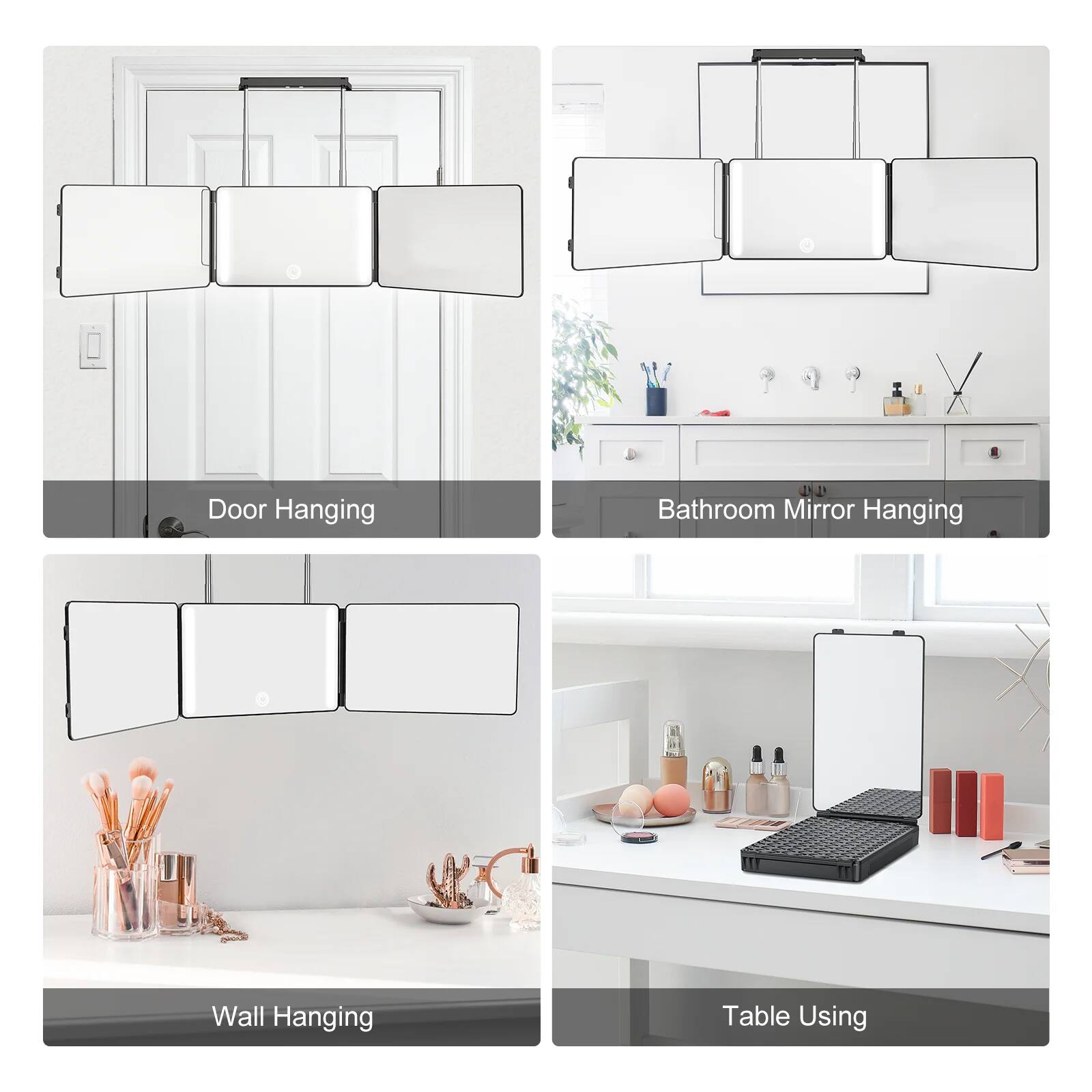 Door Hanging  
Bathroom Mirror Hanging  
Wall Hanging  
Table Using