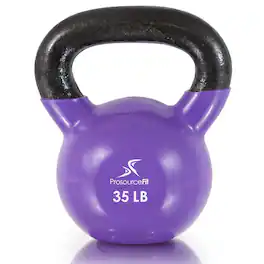ProsourceFit - Vinyl Coated Iron Kettlebell, 35 lbs - Purple