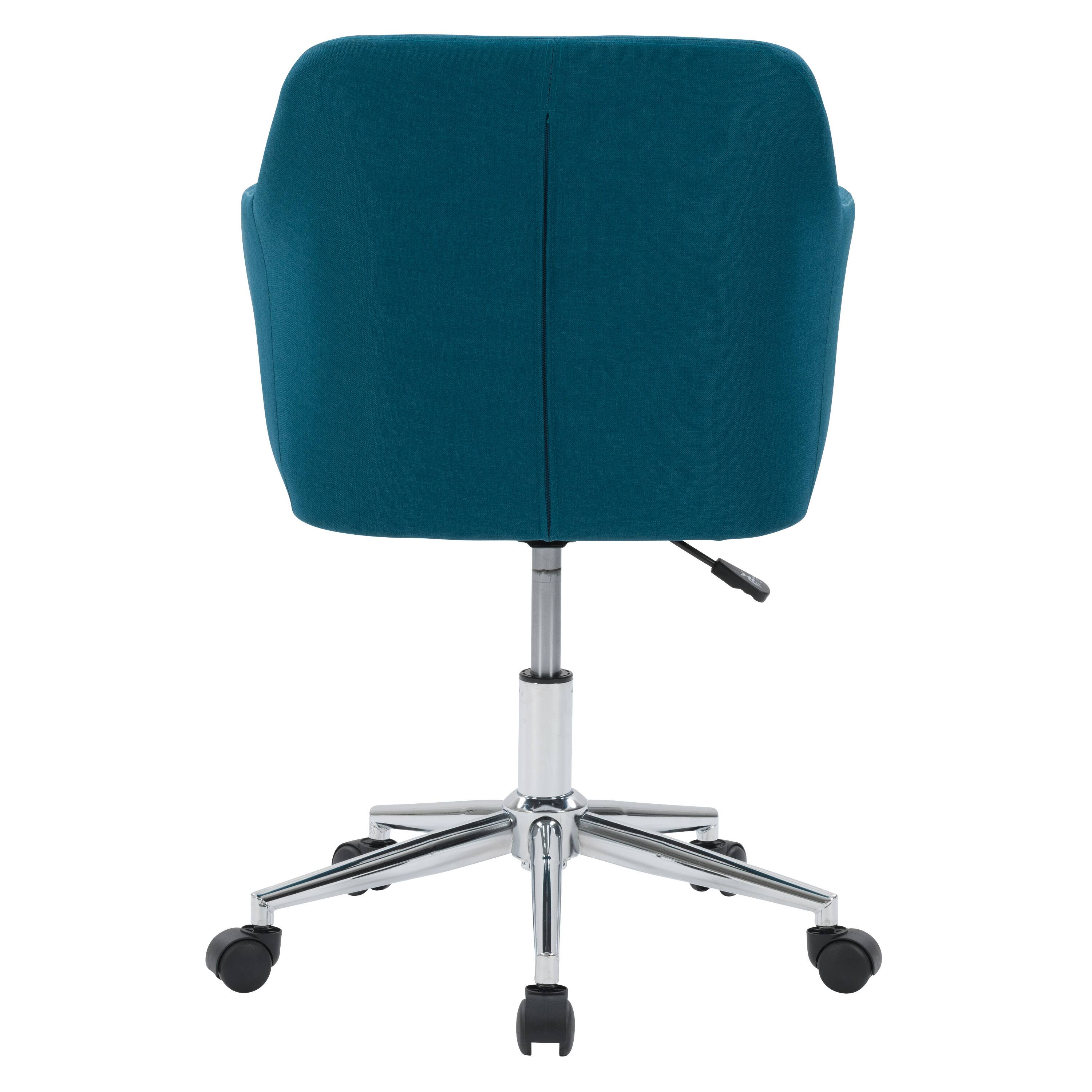 Alt View 13. CorLiving - Marlowe Upholstered Chrome Base Task Chair - Dark Blue.