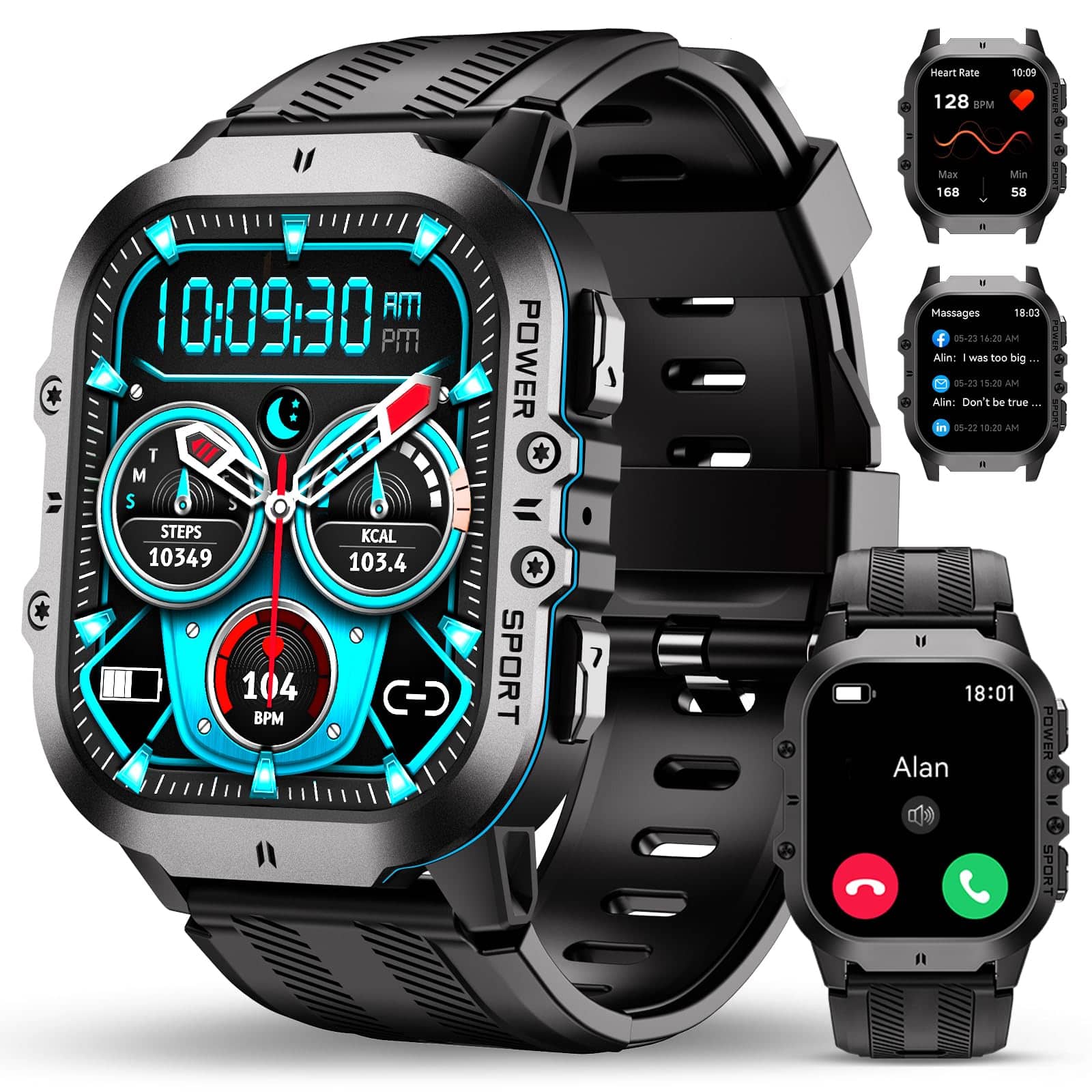 The Best Inks - Bt20 Smart Watches For Men(answer/make Calls) 1.96'' Fitness Android/iphone Waterproof Watch With - Default
