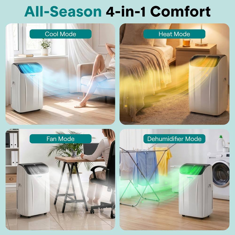 All-Season 4-in-1 Comfort

- Cool Mode
- Heat Mode
- Fan Mode
- Dehumidifier Mode