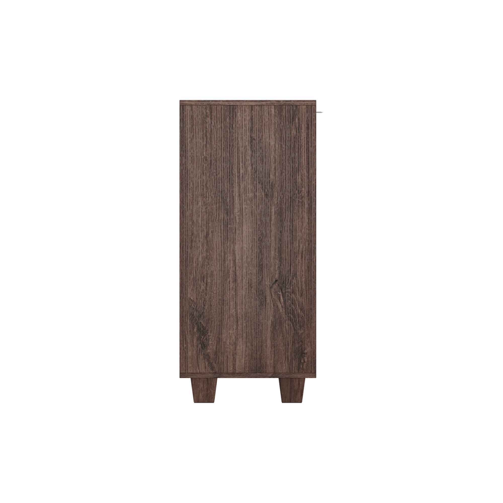 Left. Famapy - Famapy 3 - Drawer Nightstand: Dark Wood Style for Organized Living - Brown.
