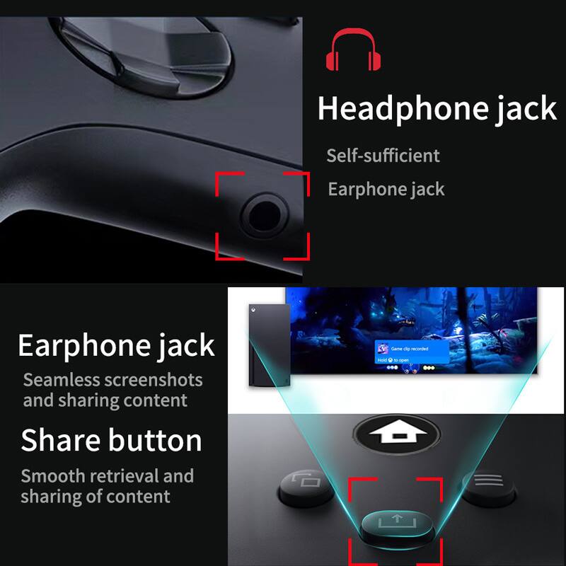 Headphone jack  
Self-sufficient  
Earphone jack  

Earphone jack  
Seamless screenshots and sharing content  

Share button  
Smooth retrieval and sharing of content