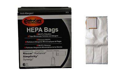 Anti-Allergen! EnviroCore TECHNOLOGIES HPA Bags 99.97% Filtration Traps Microscopic Particles and Allergens  
Filtration 99.00% Particles of Allergens Microscopiques de Pièges  
99.87% Filtracion Purifica Alergenicos Microscopicos de los Devices  
Riccar Radiance Simplicity Synergy 6