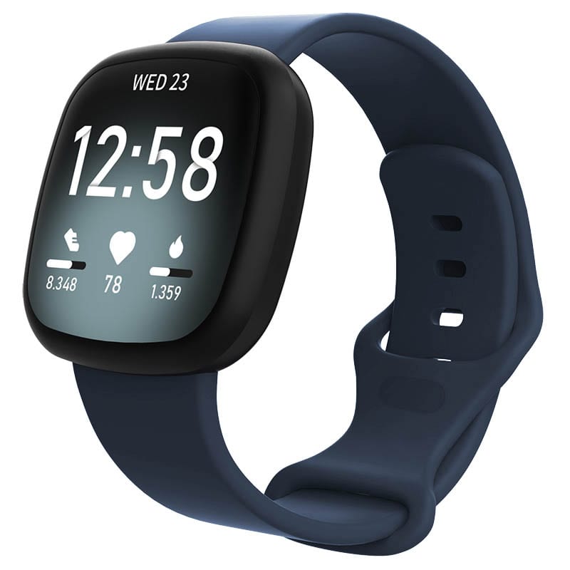StrapsCo - Active Band Silicone Rubber Watch Strap For Fitbit Sense 2 (Medium-Long) - Midnight Blue