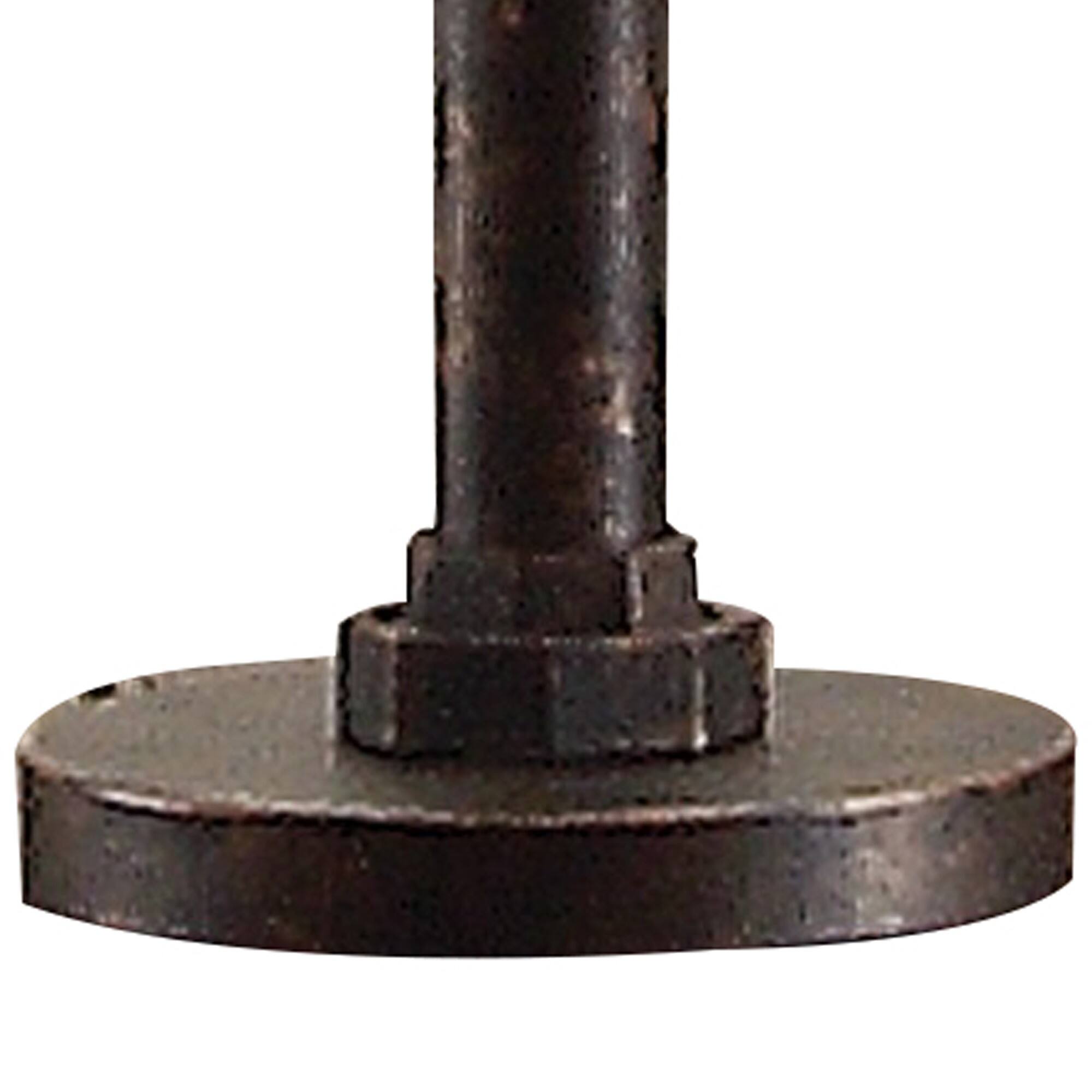 Back. Manhattan Lane - 29 Inch Table Lamp, Dome Shade, Industrial Pipe Design - Bronze, Brown.