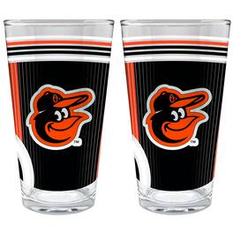 Great American Products - Baltimore Orioles Two-Piece 16oz. Pint Glass Set - Multicolor
