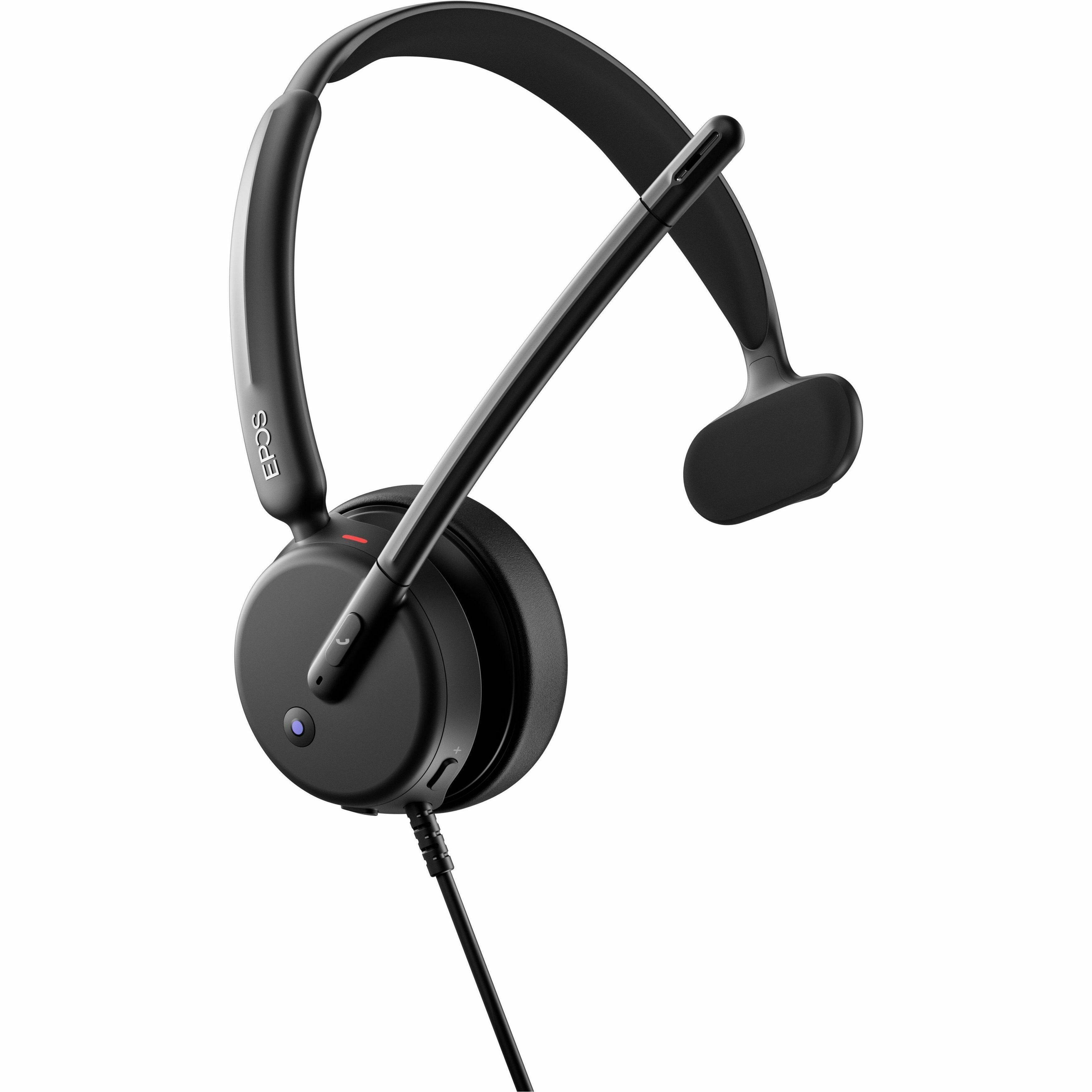 Alt View 4. EPOS - EPOS IMPACT 430T Headset - Microsoft Teams Certification - Mono - USB Type C - Wired - 32 Ohm - 20 Hz to 20 kHz - On-ear - Black.