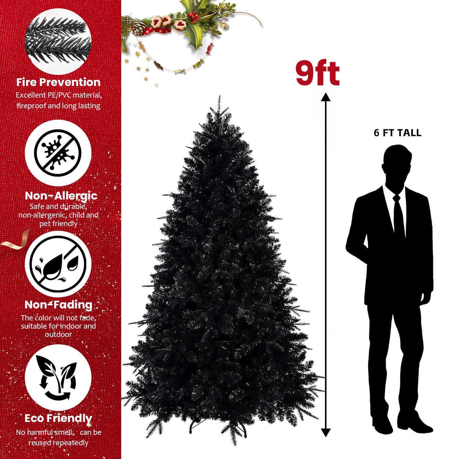 Fire Prevention  
Excellent PE/PVC material, fireproof and long lasting  

Non-Allergic  
Safe and durable, non-allergenic, child and pet friendly  

Non-Fading  
The color will not fade, suitable for indoor and outdoor  

Eco Friendly  
No harmful smell, can be reused repeatedly  

9ft  
6 FT TALL