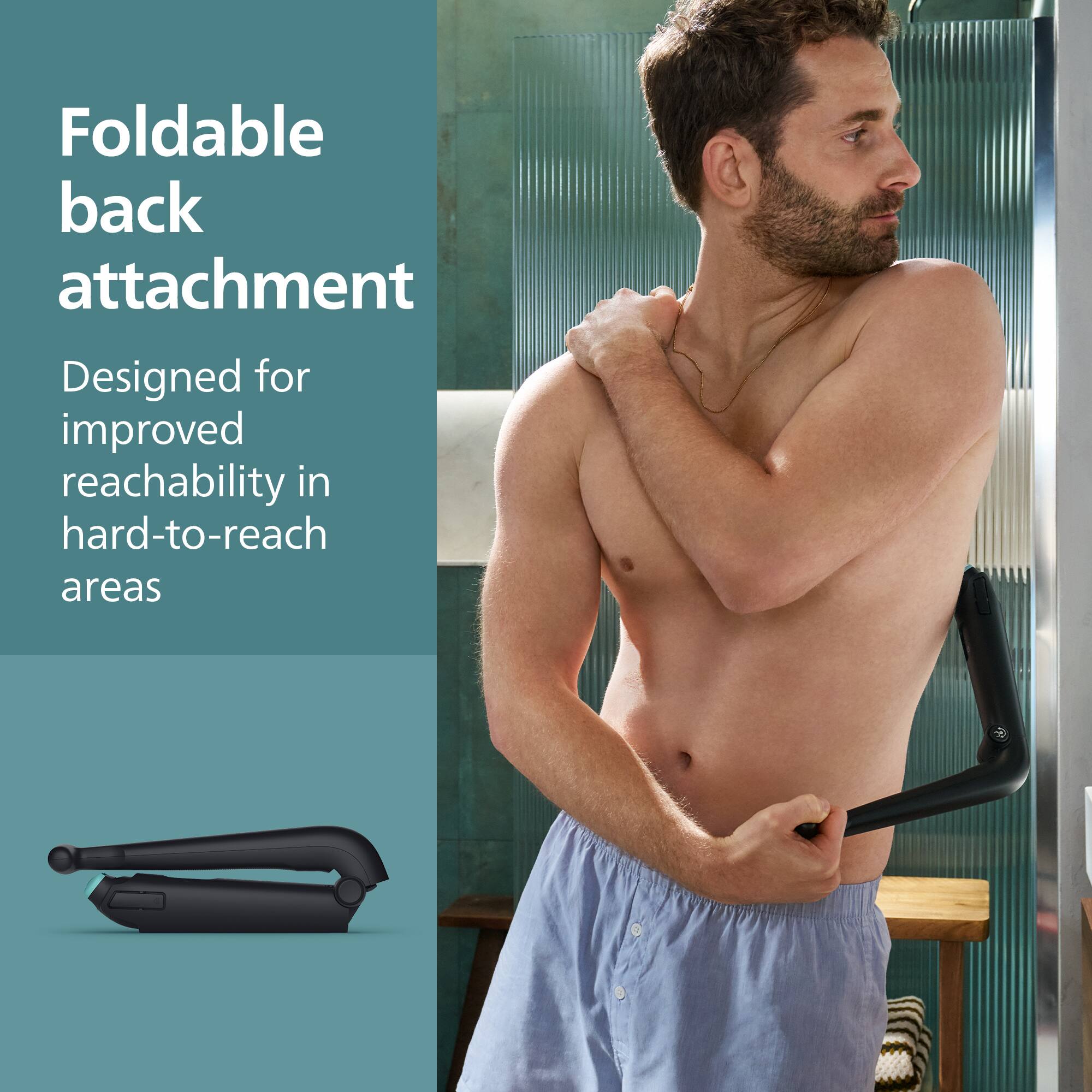Foldable back attachment  
Designed for improved reachability in hard-to-reach areas
