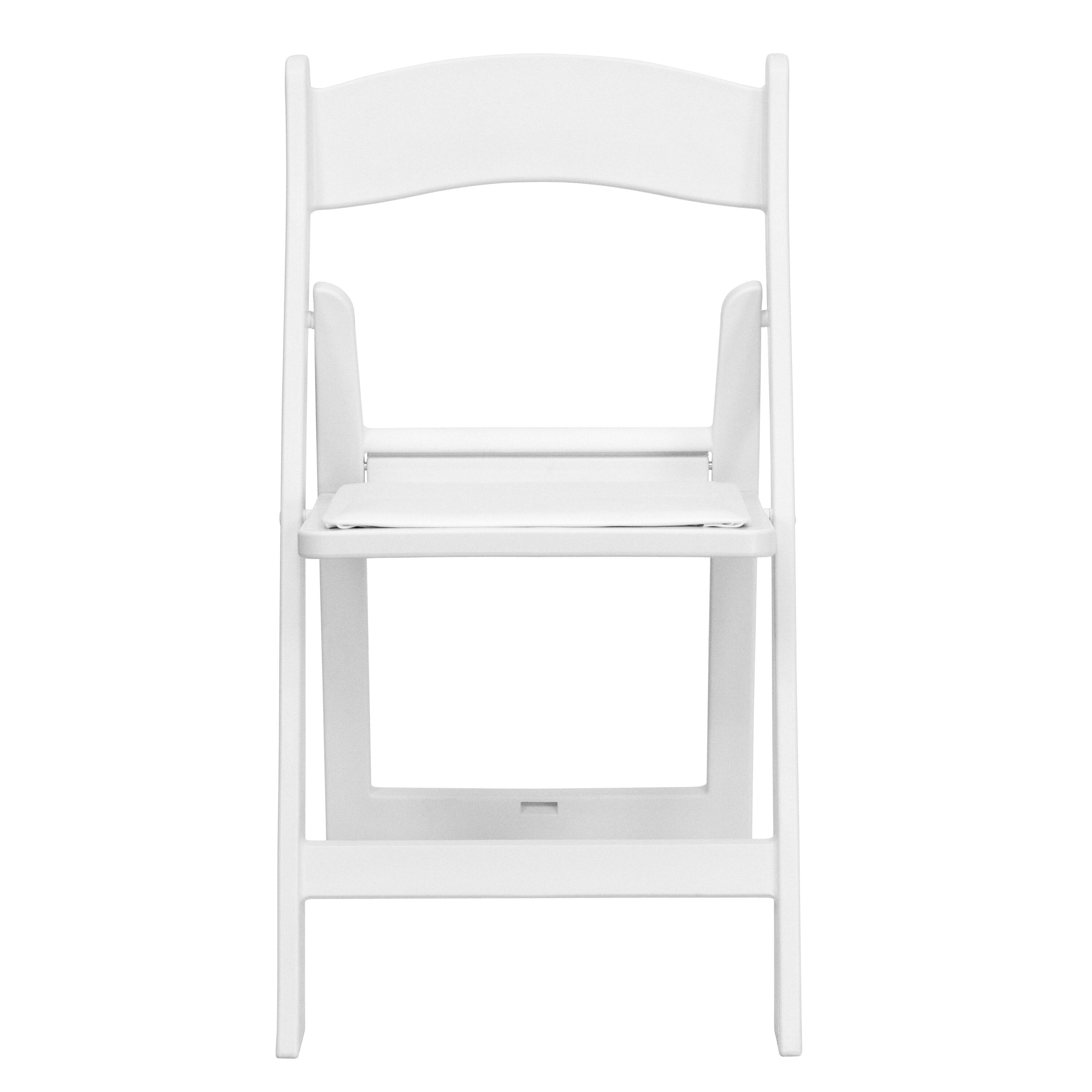 Alt View 8. Emma + Oliver - Folding Chair - Resin– 2 Pack 800LB Weight Capacity Event Chair - White.