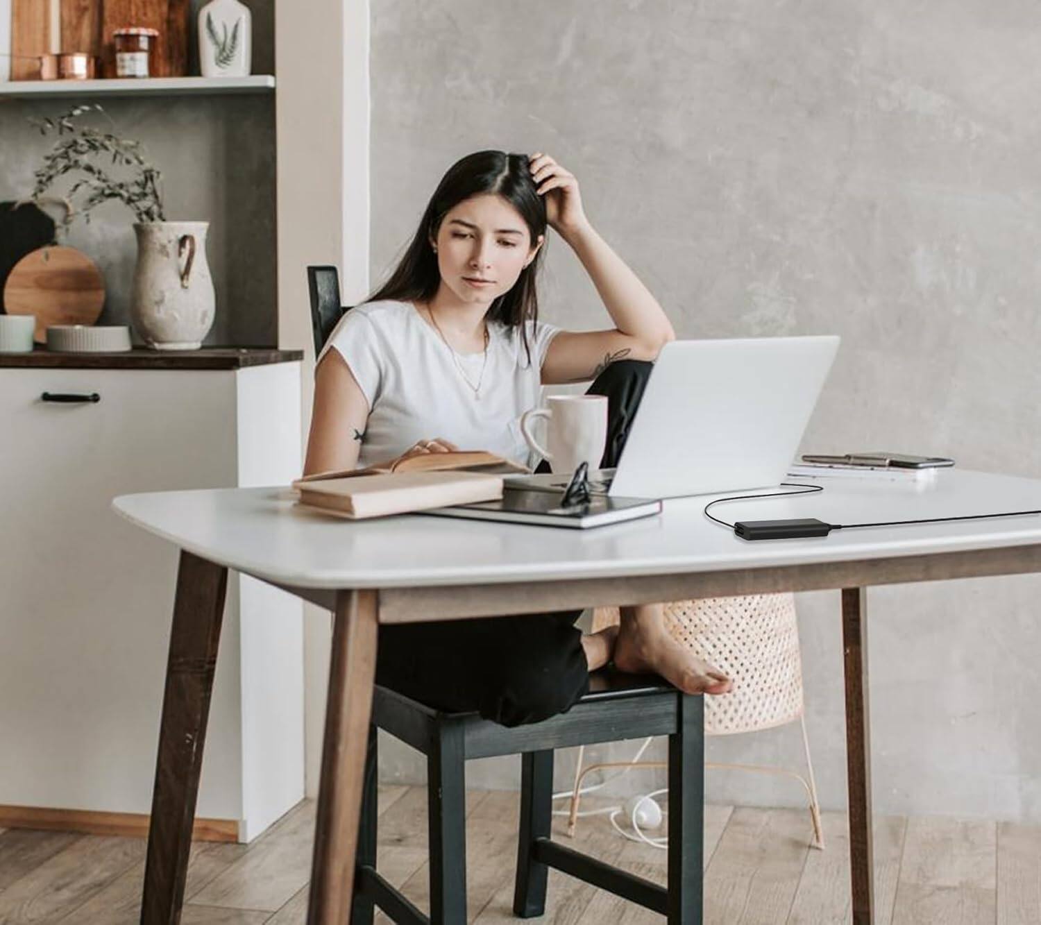 Alt View 2. Core Tech - 130W USB-C Laptop Charger for Dell XPS 15/17, Precision & Latitude Series with Power Cord - Black.