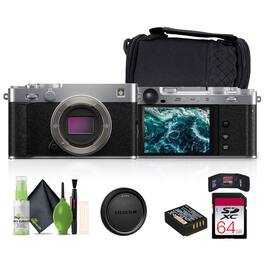 Fujifilm - X-E5 Mirrorless Digital Camera , 64GB Memory Card - Silver