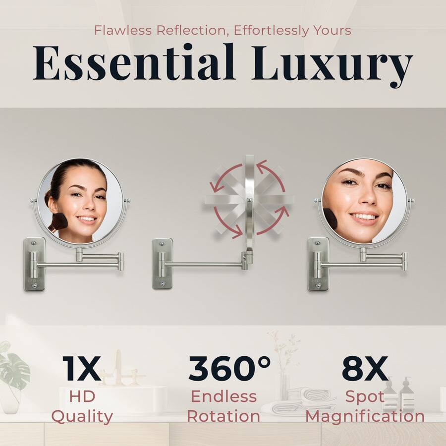 Flawless Reflection, Effortlessly Yours

Essential Luxury

1X HD Quality

360° Endless Rotation

8X Spot Magnification