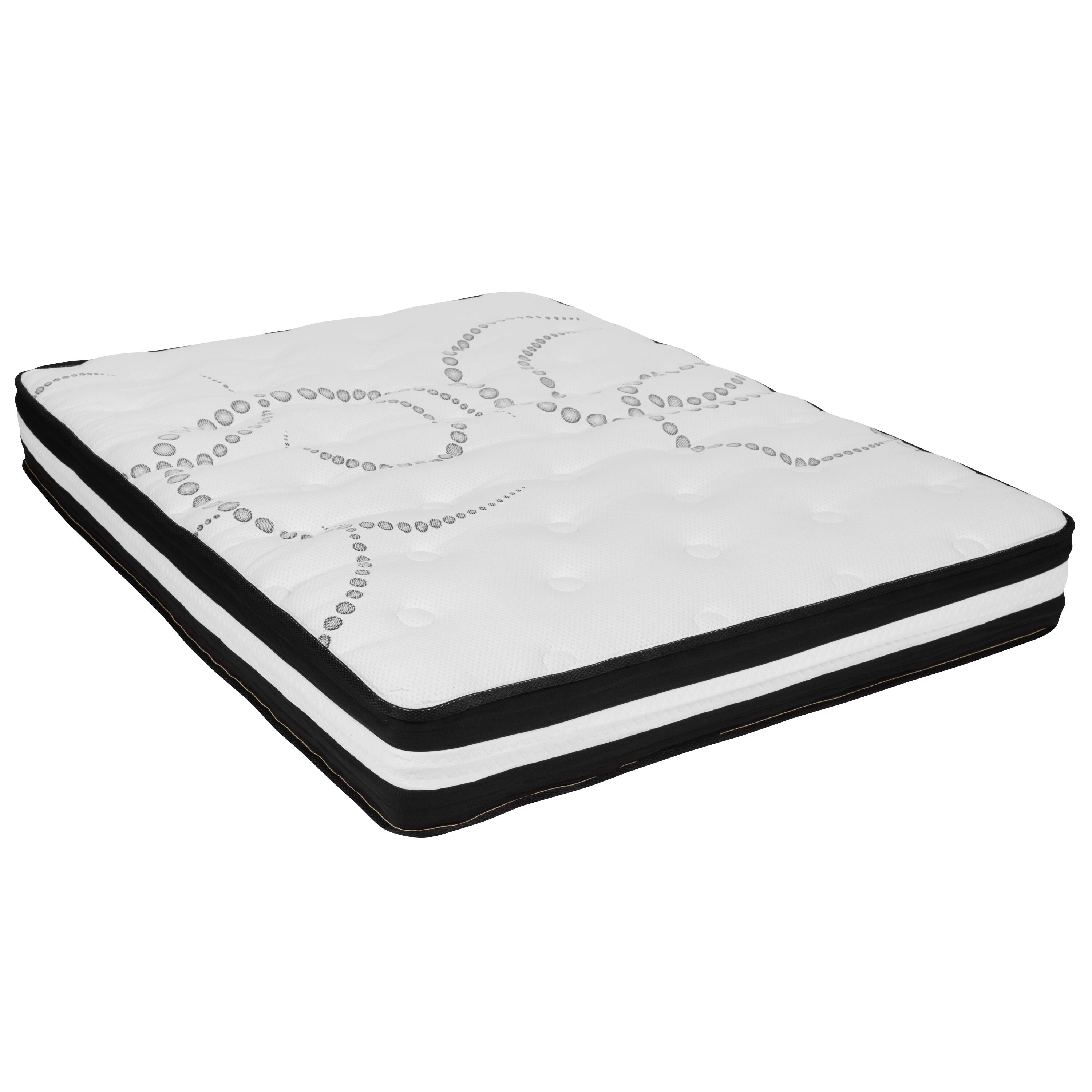 Alt View 1. Emma + Oliver - 10 Inch CertiPUR-US Certified Hybrid Pocket Spring Mattress, Mattress in a Box - Premium Mattress - White.
