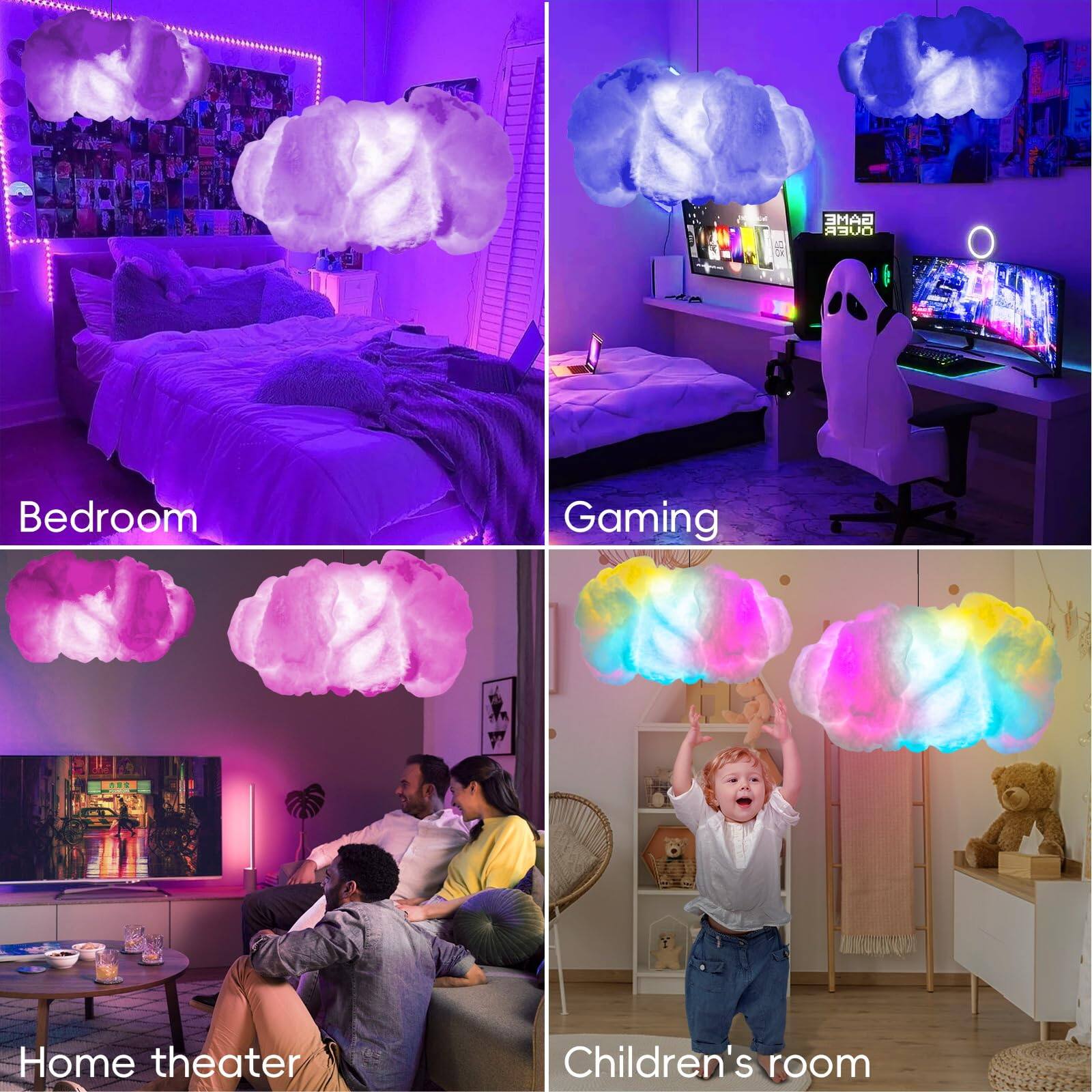 Reds Spade Cloud Lights For Bedroom Diy Aesthetic Mood Light Music Sync ...