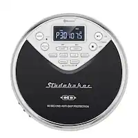 Studebaker - SB3706 Portable Bluetooth MP3 CD Player - Black/White - Front_Zoom